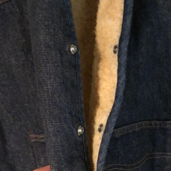 Vintage Demin Faux Fleece Lined Vest - Picture 6 of 8